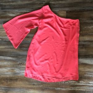 Cold shoulder peach/coral dress